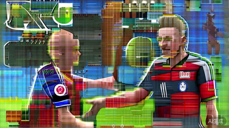 法国与德国球员在1-1平局后相互致意的场景