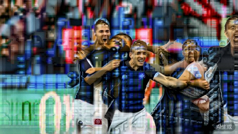 法国队球员在进球后相拥庆祝胜利