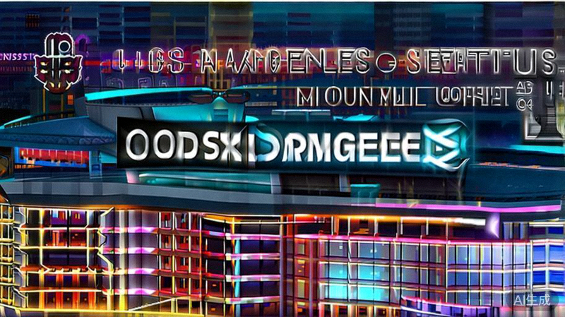 美国洛杉矶索菲体育场夜景，现代建筑与灯光，将举办多场小组赛和淘汰赛