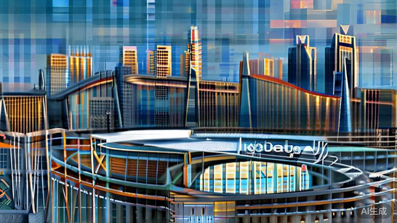 美国纽约大都会人寿体育场外观，巨大的圆形体育场，将举办2026世界杯决赛