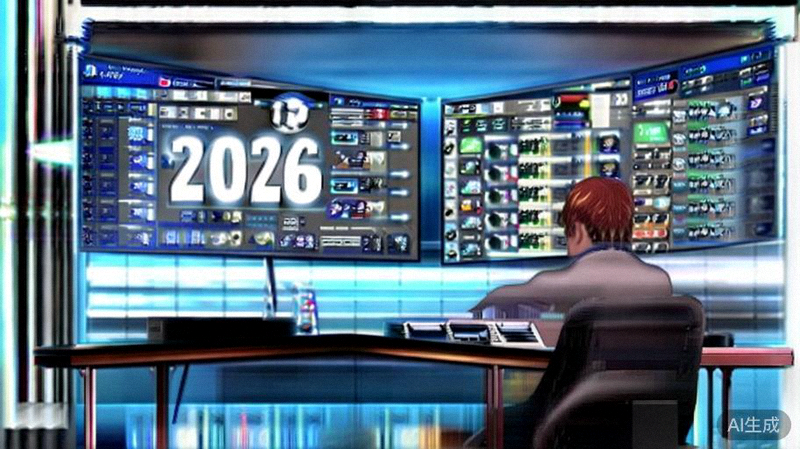 分析师在电脑前研究2026世界杯球队数据和竞猜赔率