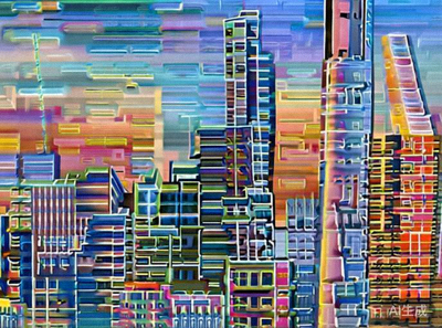 加拿大多伦多市CN塔与现代化城市天际线的全景图