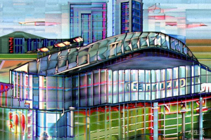 加拿大多伦多BMO球场外部全景，现代化的足球专用体育场